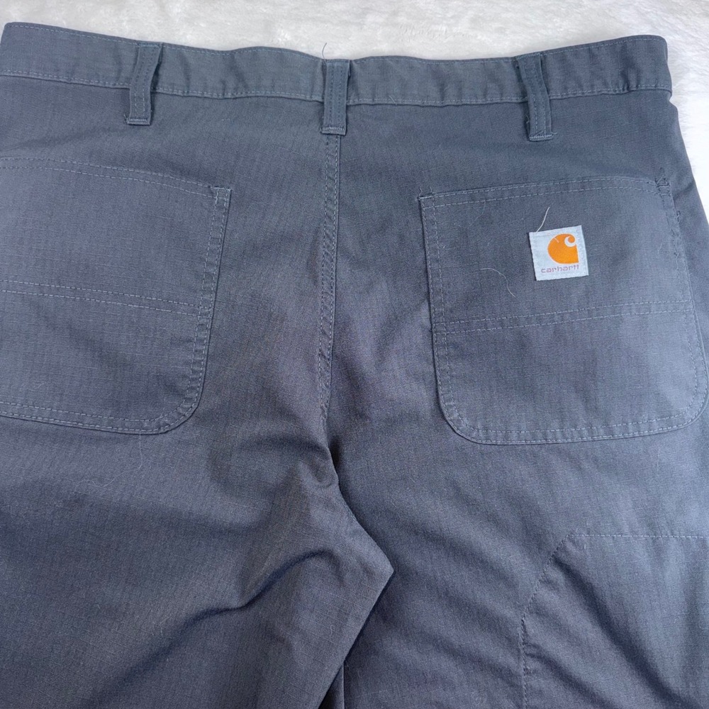 Carhartt Work Pants Men 34x32 Dark Navy Relaxed Fit Ripstop Utility Trousers - Picture 4 of 7